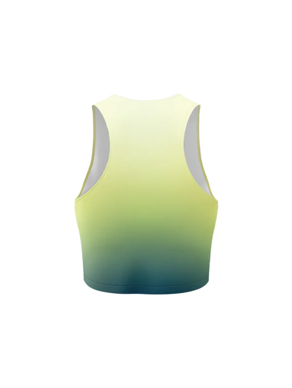 Women Linear Green Singlet Crop - Image 2