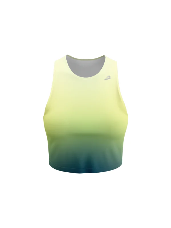 Women Linear Green Singlet Crop